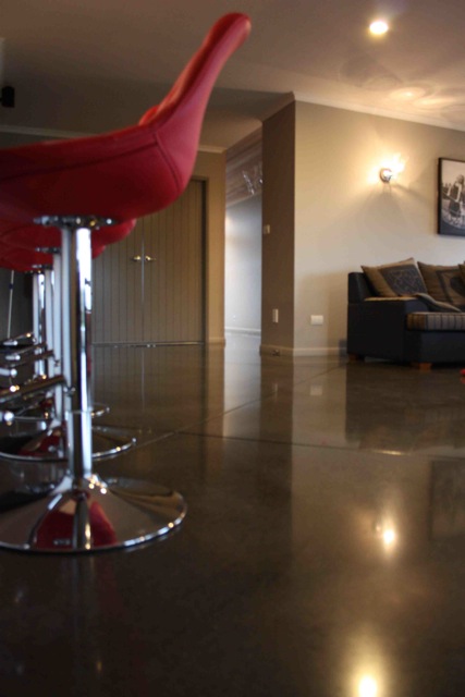 Red Chair on Polished Concrete Floor