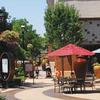 The Fountains, Roseville, CA. NewLook's ORIGINAL Solid Color Stains were used throughout the 320,000 sq ft outdoor retail center. This picture includes colors in Omaha Tan, Taupe and Willow Green.