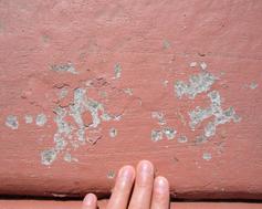 spalling stained concrete